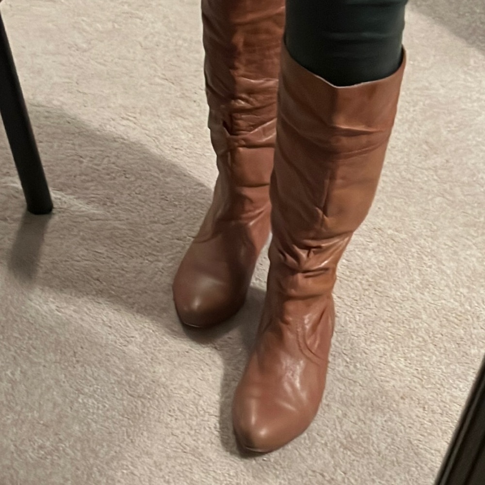 Candence cognac leather boots